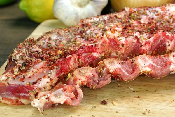 Fresh Raw Pork Spareribs Close-Up — Stock Photo, Image