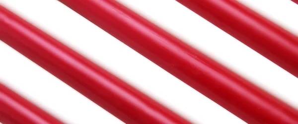 Red White Wax Candle Stick Diagonal Striped Background Texture — Stock Photo, Image