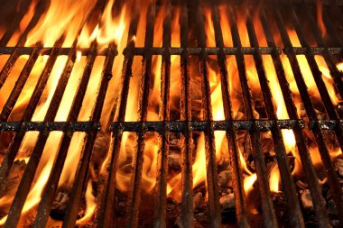 Flaming BBQ Charcoal Grill Background clipart