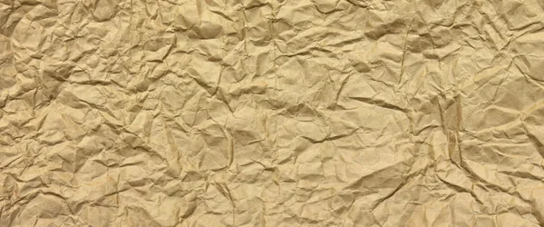 Close-up Of Rough Golden Brown Wrinkled Packaging Paper Texture — Stock Photo, Image