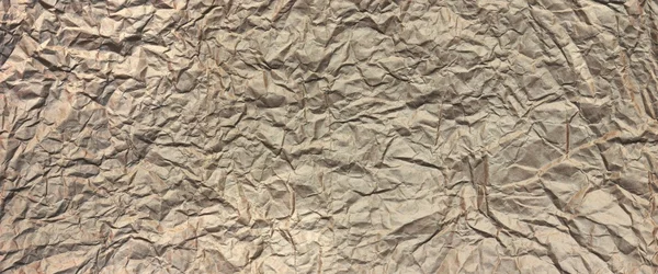 Closeup Of Rough Brown Wrinkled Packaging Paper Texture Backgrou — Stockfoto