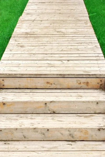 Wooden Stairs And Boardwalk In The Park — Stock Photo, Image