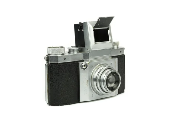 孤立的复古胶片照片相机的特写镜头 — 图库照片
