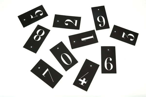 Black White Cardboard Digits From Zero To Nine Isolated — Stock Photo, Image