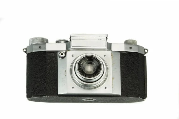 孤立的复古胶片照片相机的特写镜头 — 图库照片