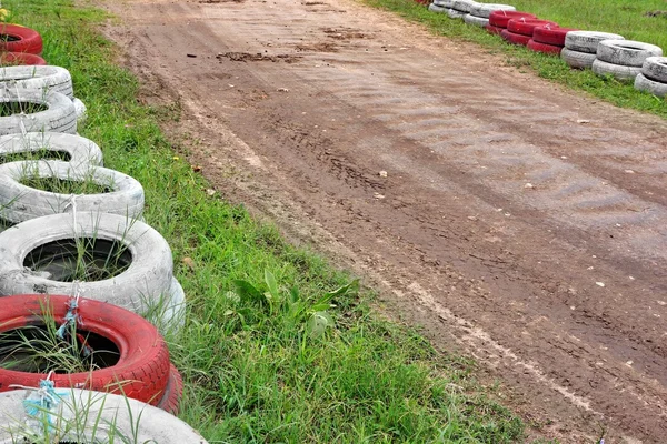 Empty Buggy Or Karting Track Fragment — Stock Photo, Image