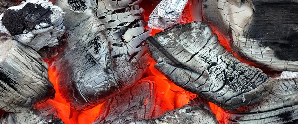 Textura de fundo brilhante carvão quente — Fotografia de Stock