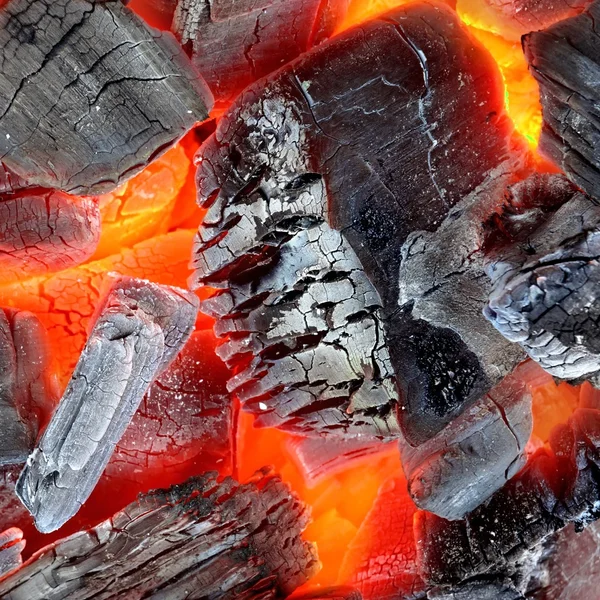 Glowing Hot Charcoal Background Texture — Stock Photo, Image