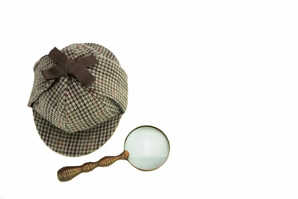 Concepto de investigación con Sherlock Holmes Sombrero famoso como ciervos —  Fotos de Stock