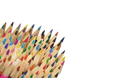Large Group Of Colored Pencil Isolated On White clipart