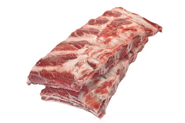 Rundvlees. Ruwe zwarte Angus Beef Ribs geïsoleerd gemarmerd — Stockfoto