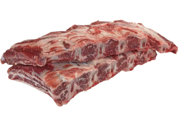 Rundvlees. Ruwe zwarte Angus Beef Ribs geïsoleerd gemarmerd — Stockfoto