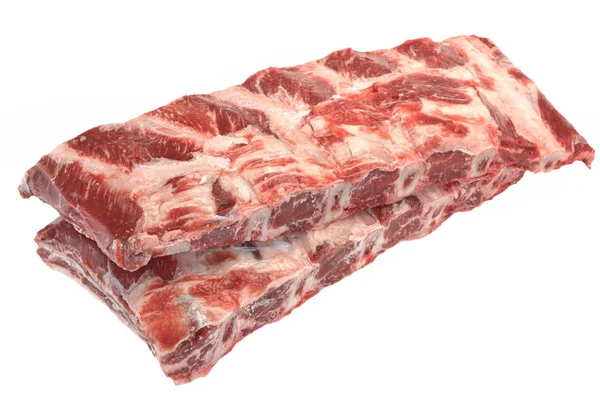 Rundvlees. Ruwe zwarte Angus Beef Ribs geïsoleerd gemarmerd — Stockfoto