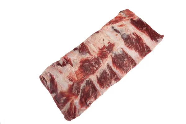 牛肉的肉。原始的黑安格斯大理石牛肉肋骨孤立 — 图库照片