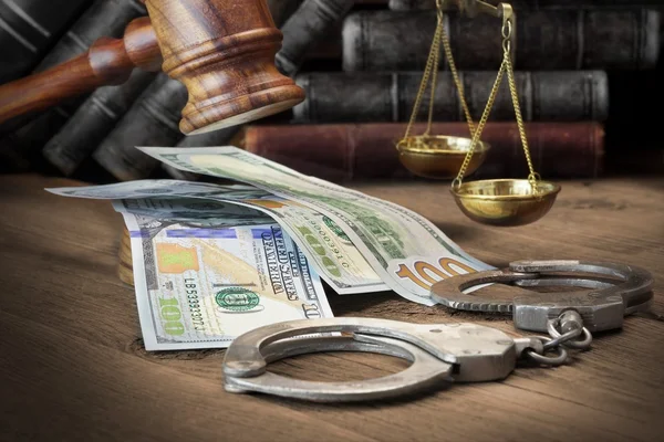 Concepto de Corrupción, Tribunal de Bancarrota, Fianza, Crimen, Soborno , — Foto de Stock