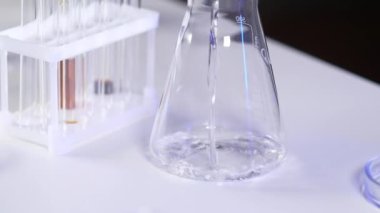 Ev serasındaki bitkilerin bakımı. Bahçıvan bir kutu taze çiçek filizini bir rafa koyar ultraviyole lambanın altına ve çiçekleri bir su bidonuyla sular.