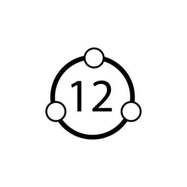Daire ve daireler ve 12 numara iç işaret.