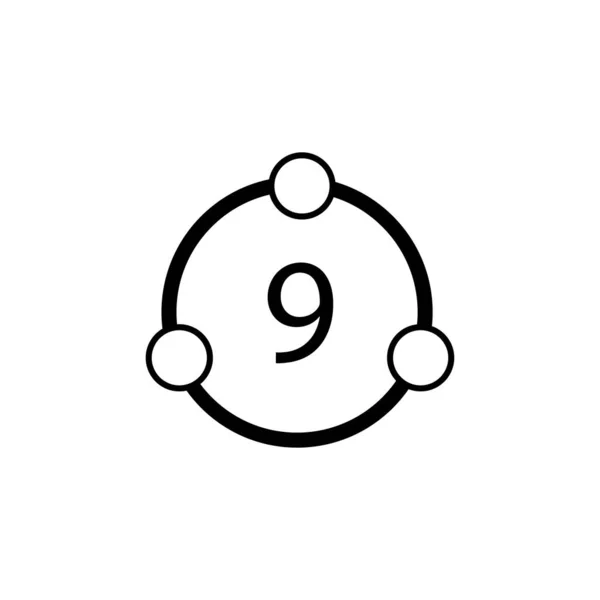 Circle Circles Number Nine Sign — Stock Vector