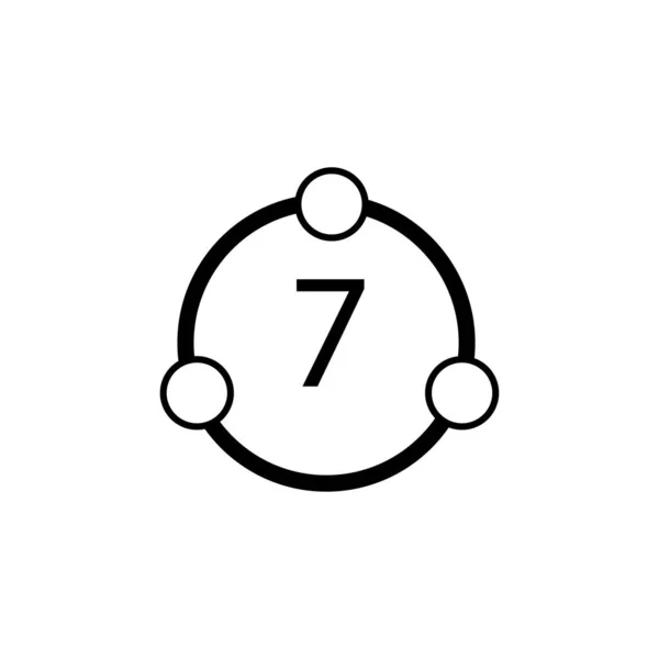 Circle Circles Number Seven Sign — Stock Vector