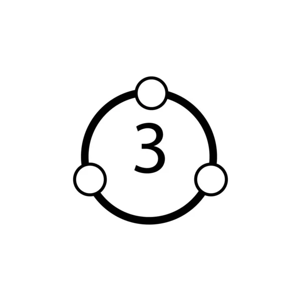 Cirkel Och Cirklar Och Nummer Tre Inuti Tecken — Stock vektor