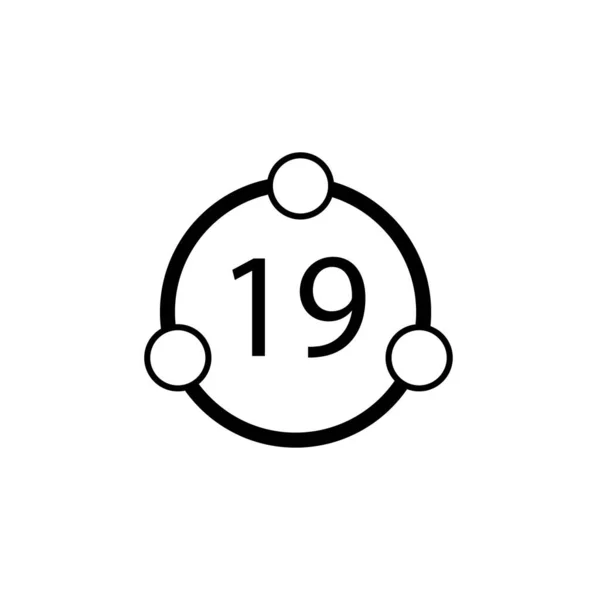 Circle Circles Number Nineteen Sign — Stock Vector