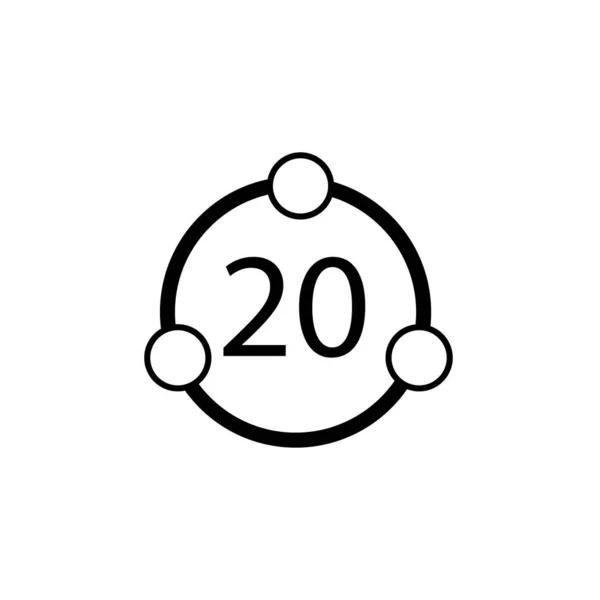 Circle Circles Number Twenty Sign — Stock Vector