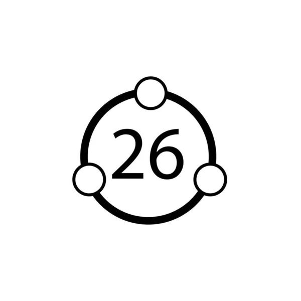 Circle Circles Number Twenty Six Sign — Stock Vector