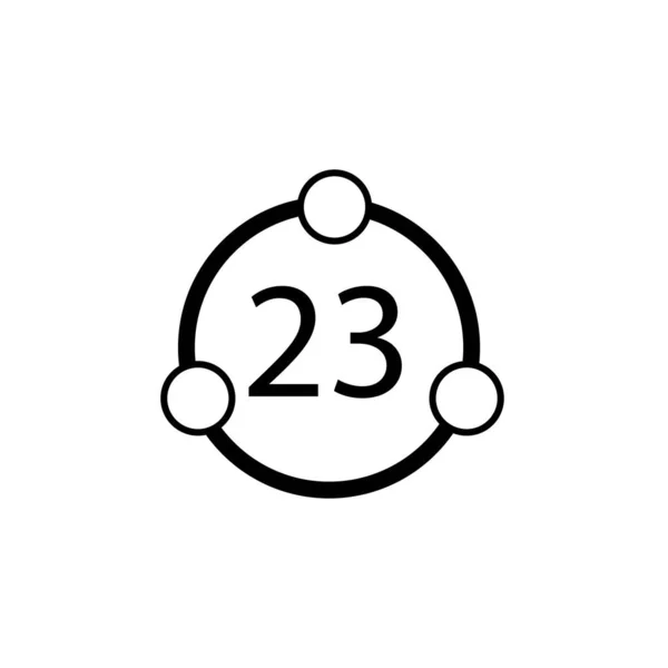 Circle Circles Number Twenty Three Sign — Stock Vector