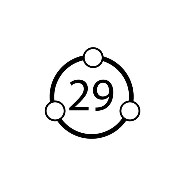 Circle Circles Number Twenty Nine Sign — Stock Vector
