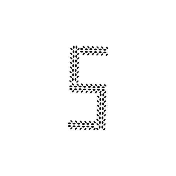 Cinq Chiffres Petits Ovales Signe — Image vectorielle