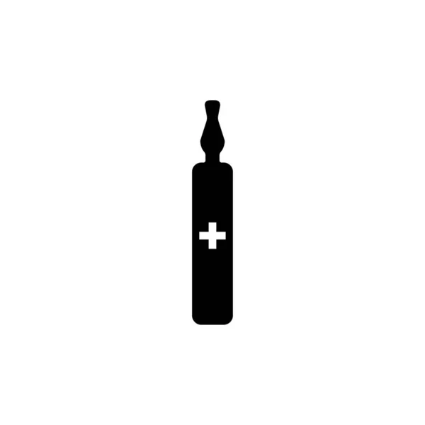 Ampułka Ikona Krzyża Znak Medyczny — Wektor stockowy
