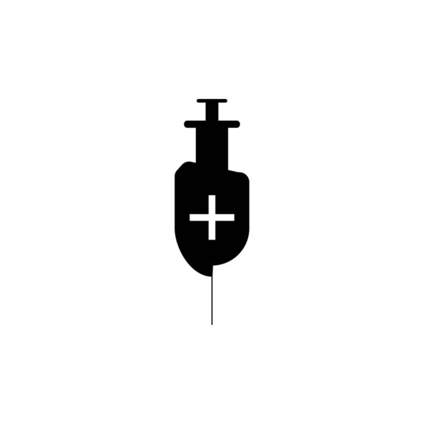 Signe Injection Protection Icône Croix — Image vectorielle