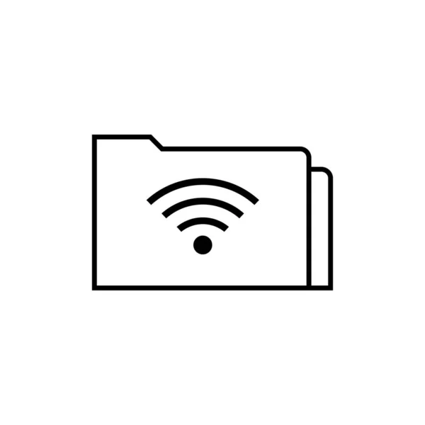 Значок Папки Wifi Интернет Папка — стоковый вектор