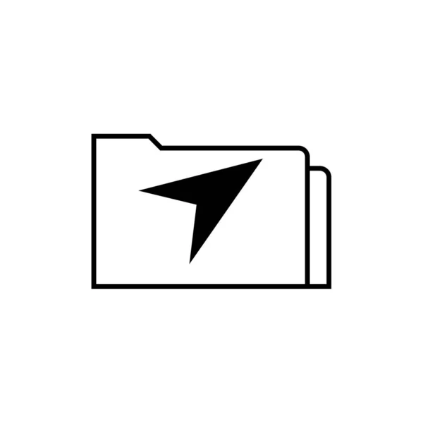 Folders Computer Arrow Sign Hover Icon — Stock Vector