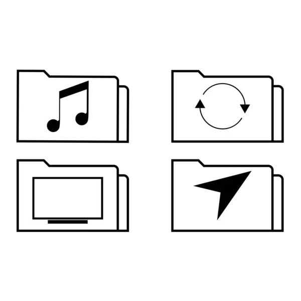 Dossiers Des Signes Notes Musicales Icône Rotation — Image vectorielle
