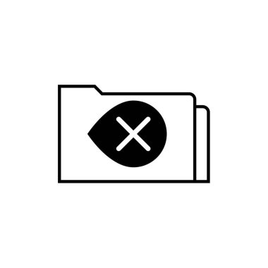 X işaretli klasör. İnce çizgiler