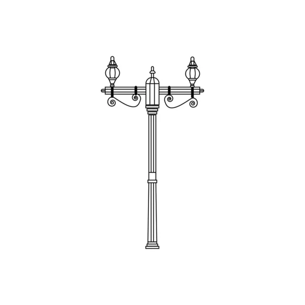 Pouliční Lampa Ikona Osvětlení — Stockový vektor