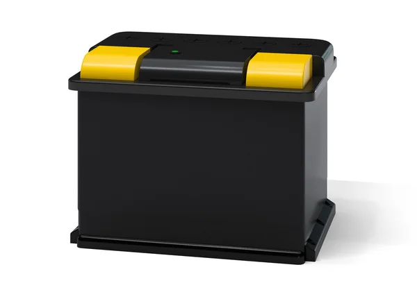 Žlutá černé auto baterie — Stock fotografie