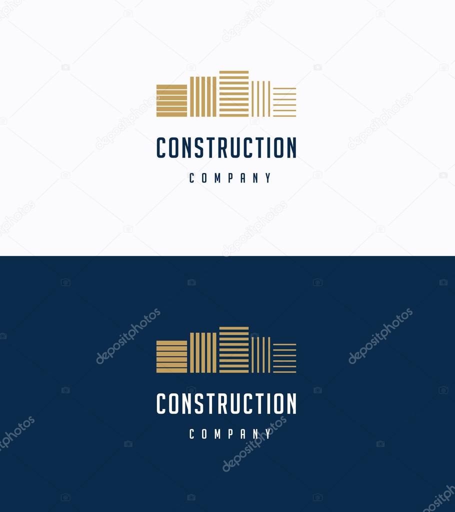 Flat premium buildings logo template