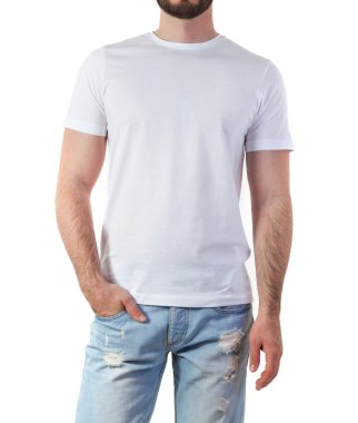 T-shirt mock-up erkekte