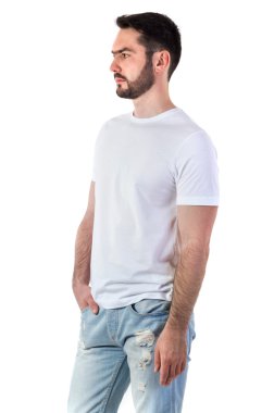 T-shirt mock-up erkekte