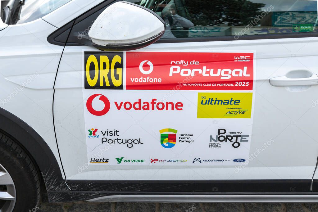 Sticker on the organizers' car of FIA World Rally Championship Rally de Portugal, Matosinhos, May 18, 2025