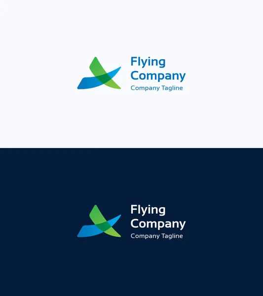 Uçan şirket kuş logosu — Stok Vektör