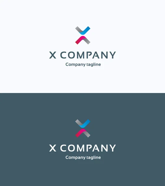 X fita empresa logotipo —  Vetores de Stock