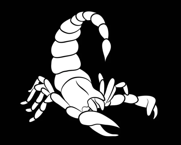 Scorpion Graphique Isolé Sur Fond Blanc Illustration Vectorielle Pour Tatouage — Image vectorielle