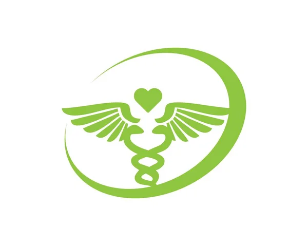 Caduceus Medicinsk Vård Logotyp — Stock vektor