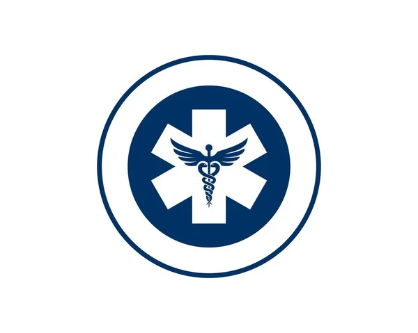 Emblem Caduceus Medizinisches Logo — Stockvektor