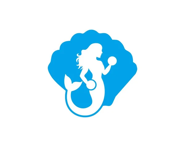 Sirenas Azules Fitness Logo Femenino — Vector de stock