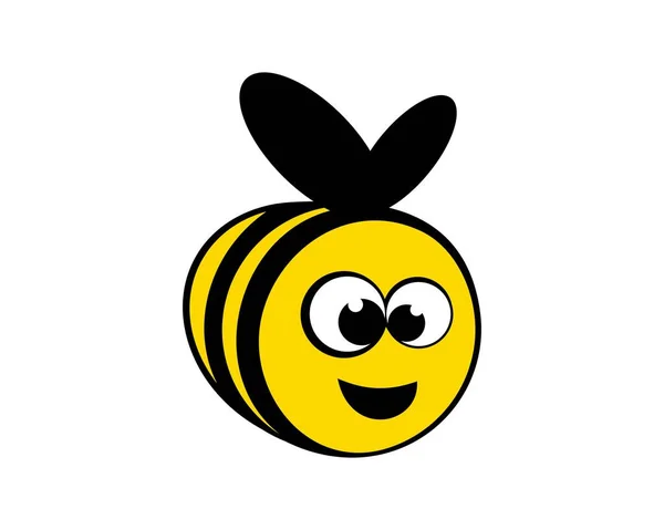 Minimalist Bee Cute Cartoon — Stock Vector