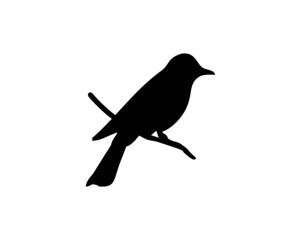 Silhouet Vogel Mus Logo Vector — Stockvector